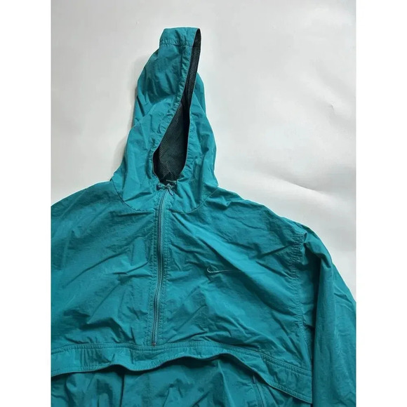 Vintage Nike Jacket Men Medium Nylon Pullover Windbreaker Quarter Zip Mesh Lined - Picture 2 of 7